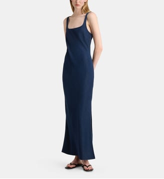 Robe débardeur droite longue - Samsoe Samsoe - Bleu jean foncé