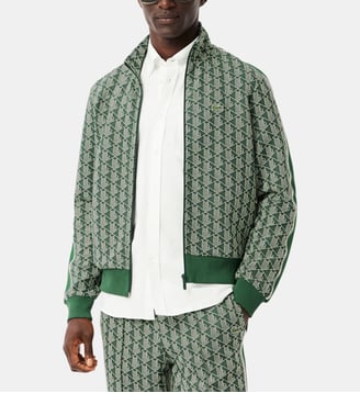 Sweat track droit à motif signature - Lacoste - Vert 54