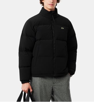 Doudoune droite col montant signature - Lacoste - Noir