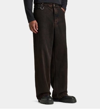 Jean ample en denim stonewashed - Etudes Studios - Marron foncé