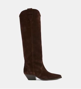 Bottes western en cuir - Isabel Marant - Chocolate