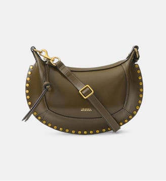 Sac Oskan Moon en cuir clouté - Isabel Marant - Dark olive