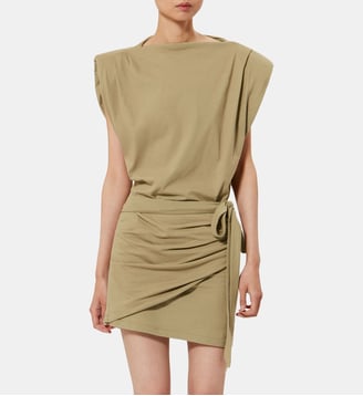 Robe Marielle courte ajustée en coton - Isabel Marant - Bronze