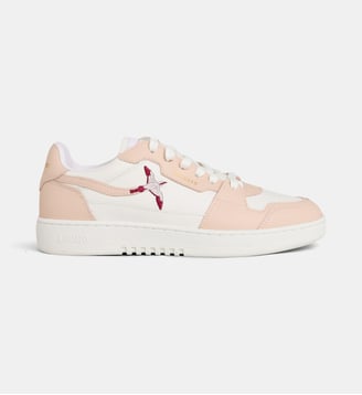Baskets basses Dice Lo Bee Bird cuir - Axel Arigato - Blanc et rose