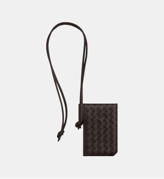 Porte-badge Intrecciato en cuir - Bottega Veneta - Marron foncé