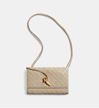 Sac pochette Andiamo en cuir - Bottega Veneta - Écru