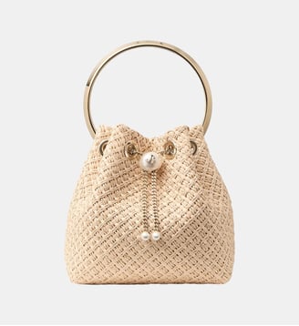 Sac seau Bon Bon effet tressé - Jimmy Choo - Beige