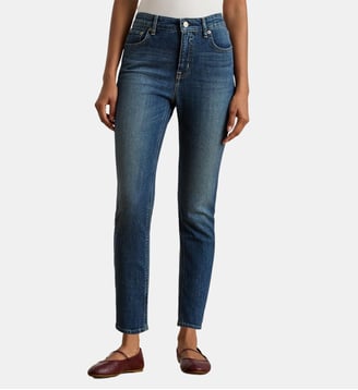 Jean ajusté en coton - Lauren Ralph Lauren - Bleu denim