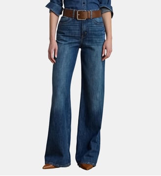 Jean ample en coton - Lauren Ralph Lauren - Bleu denim