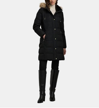 Doudoune mi-longue effet matelassé - Lauren Ralph Lauren - Noir