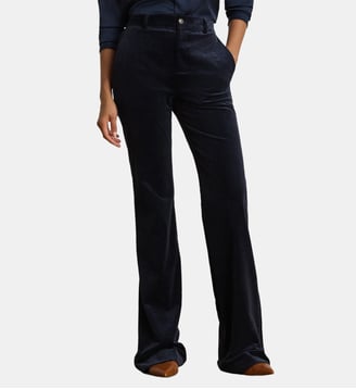 Pantalon Kaeden évasé large en coton - Lauren Ralph Lauren - Bleu foncé
