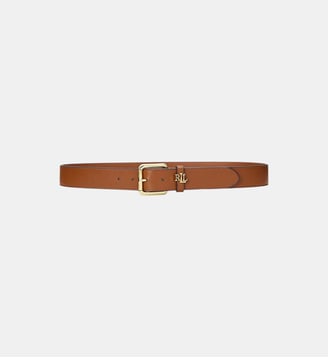 Ceinture classique signature en cuir  - Lauren Ralph Lauren - Camel