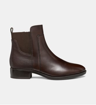 Bottines chelsea en cuir - Geox - Marron foncé
