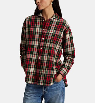 Chemise à carreaux droite en coton signature - Polo Ralph Lauren - Rouge