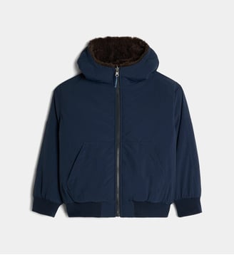 Blouson Hamzah ample réversible à capuche - Bellerose - Bleu marine