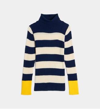 Pull Gerzo en coton - Bellerose - Bleu marine et blanc