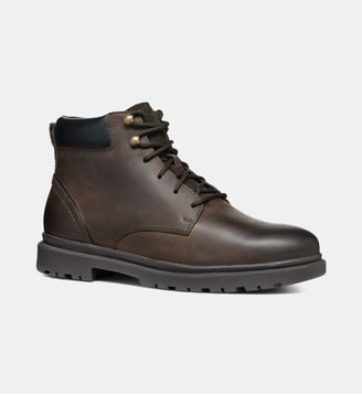 Bottines Andalo lacées en cuir - Geox - Marron foncé