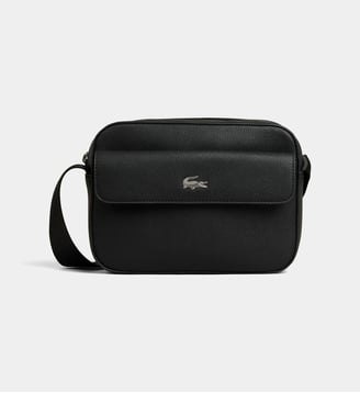 Sacoche bandoulière Ossian reporter en cuir de vachette - Lacoste - Noir