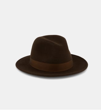 Chapeau Macho en feutre de laine - Borsalino - Marron foncé