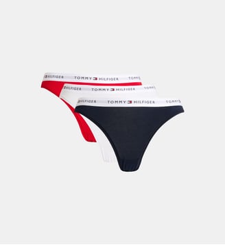 Lot de 3 slips Essential en coton - Tommy Hilfiger - Bleu et blanc