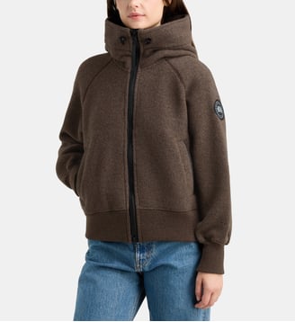 Blouson court Chilliwack capuche laine recyclée - Canada Goose - Marron