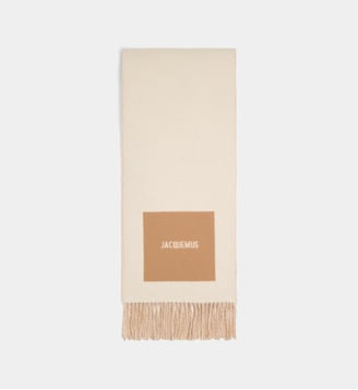 L Echarpe Rond Carré - Jacquemus - Beige clair et beige foncé