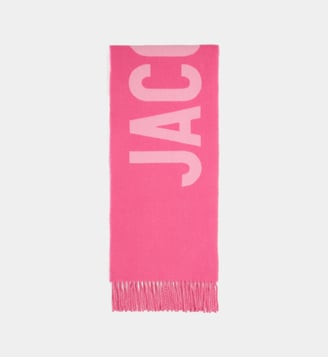 Écharpe L'Echarpe Jacquemus logo en laine - Jacquemus - Rose
