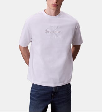 T-shirt Hero Monologo signature en coton - Calvin Klein - Blanc