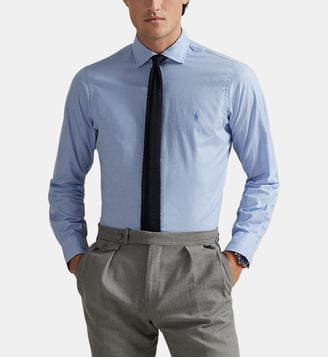 Chemise droite en coton - Polo Ralph Lauren - Bleu clair