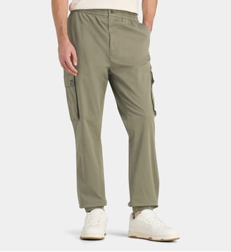 Pantalon cargo skinny en coton finition sergé - Calvin Klein - Marron taupe