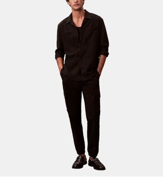 Pantalon cargo skinny en coton finition sergé - Calvin Klein - Noir