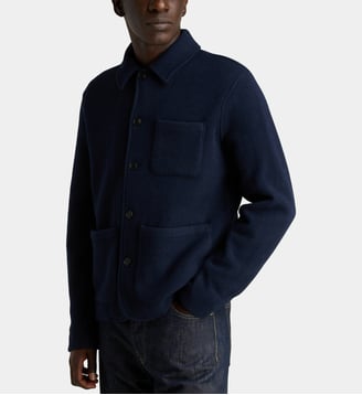 Surchemise droite en laine mélangée - Polo Ralph Lauren - Bleu marine