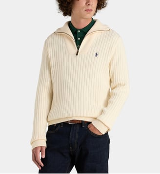 Pull droit col camionneur en laine - Polo Ralph Lauren - Écru