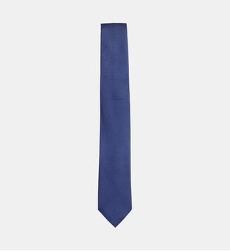 Cravate à imprimé géométrique en soie - Tommy Hilfiger - Bleu