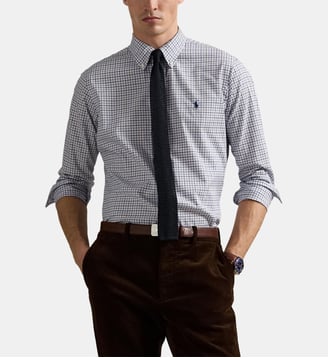 Chemise slim à carreaux en coton - Polo Ralph Lauren - Bleu