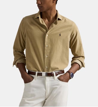Chemise droite en coton signature - Polo Ralph Lauren - Beige