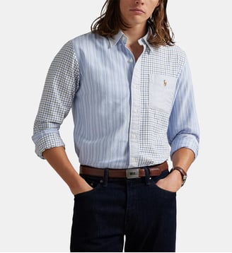 Chemise droite à motif  - Polo Ralph Lauren - Bleu