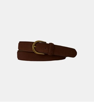 Ceinture classique en cuir signature - Polo Ralph Lauren - Marron foncé
