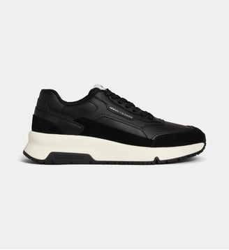 Baskets basses XM001718 en cuir - Armani Exchange - Noir