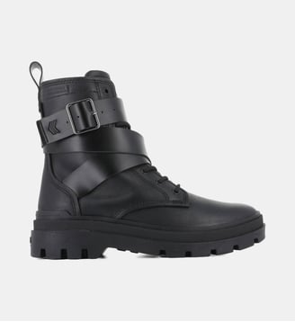 Bottines Pallagrade Ran motardes en cuir - Palladium - Noir