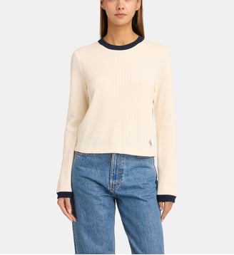 Pull Waffle court - Calvin Klein - Écru