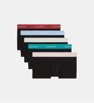 Lot de 5 boxers taille basse en coton - Calvin Klein - Noir