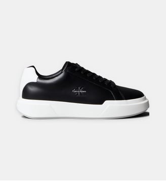 Baskets basses surélevées cuir - Calvin Klein - Black and white