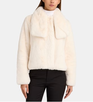 Veste Kendell courte finition douce effet fourrure - Soia & Kyo - Blanc