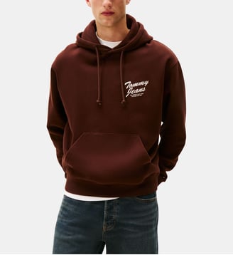 Sweat à capuche droit imprimé - Tommy Hilfiger - Marron