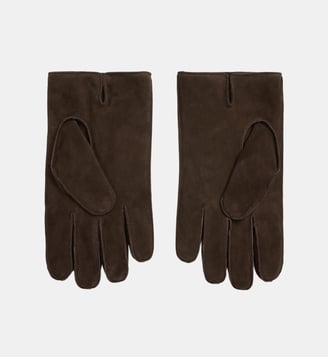 Gants en cuir velours - Polo Ralph Lauren - Marron