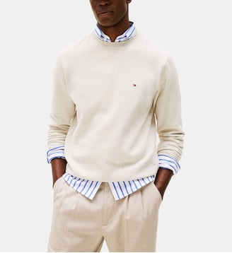 Sweat droit uni - Tommy Hilfiger - Beige clair