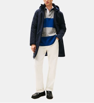 Parka droite patch signature - Tommy Hilfiger - Bleu marine