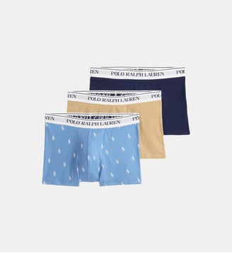 Lot de 3 boxers signature - Polo Ralph Lauren - Bleu et beige