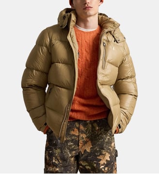 Doudoune matelassée à capuche en nylon - Polo Ralph Lauren - Camel